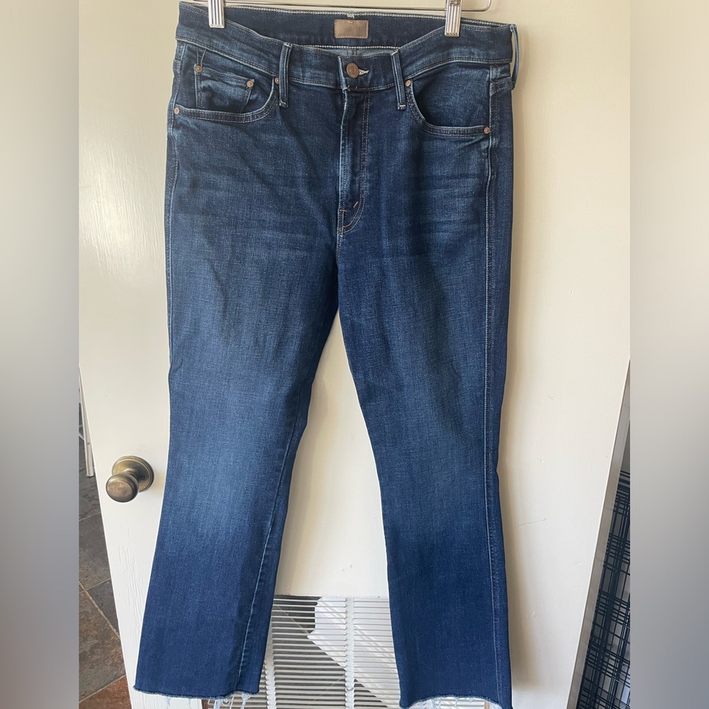 Mother denim, double insider sneak, size 30, dark wash, flare, lightly worn
